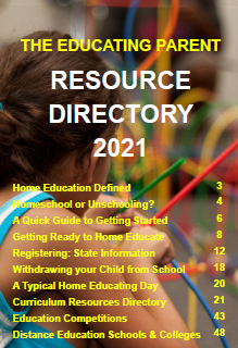 Download our free regularly updated Resource Directory, over 300 listings of educational service providers for homeschooling and unschooling
